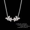 Colar de Gemas Voadoras de Borboleta Lolita Corte Fino Americano Banhado a Ouro 18K Arco Zircão Corrente de Pescoço de Diamante Completo