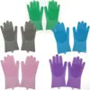 [Suministro Directo de Origen] Guantes de Silicona para Baño de Mascotas Cepillo de Masaje para Perro Gato Espesado Antideslizante