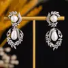 Pendientes Largos con Flecos de Zirconita Perla Espiga de Trigo con Pedrería Moda Lujo Cruzado Temperamento Gran Sentido de Alta Gama Mujer