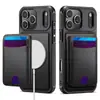 Adecuado para Iphone17 Estuche Magnético Magsafe para Teléfono Móvil Apple 16 Soporte para Tarjetas Estuche de Cuero Samsung S25 Soporte para Tarjetas Cubierta Protectora