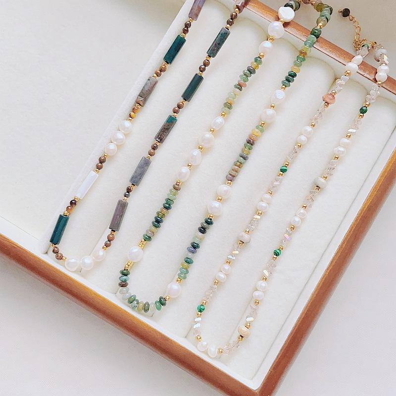 秋冬咖色美拉德天然石项链 (7)