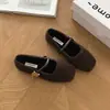 Zapatos Mary Jane de Lana Estilo Retro Coreano con Hebilla Única para Mujer, Suaves, Antideslizantes, para Oficina, Viajes, Casuales, Forro de Terciopelo, Zapatos de una Sola Pieza