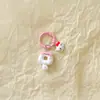 Lindo Gato de Dibujos Animados Donut Colgante de Resina Llavero Accesorio para Mochila Auriculares Regalo Femenino para Mejor Amiga