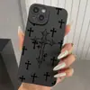 Funda Crocore Cross para Teléfono Móvil Apple 14 iphone15promax Negra 13/12/11 Suave Completa
