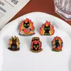 Diseño Personalizado de Gatos en Llamas, Broche de Aleación de Pintura Divertido y Versátil, Insignia Exquisita de Animales de Dibujos Animados