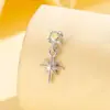 Henson AB Colgante de Cruz de Circonita Colorida Personalidad Versátil Tornillo Aretes de Acero de Titanio Joyería para Perforación de Sentido Avanzado