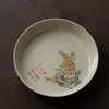 Maceta Vintage de Planta y Ceniza de Madera con Plato Redondo de Cerámica de Burbujas Secas Estilo Japonés, Soporte para Taza de Té, Plato Simple para Refrescos del Hogar, Plato para Frutas, Plato para Olla Dim