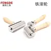 Herramientas de Cuero Hechas a Mano DIY Rodillo Rodillo de Borde Prensador de Bordes Mango de Madera Rodillo Rodillo para Pegar Cuero Tamaño Pequeño
