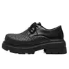 Nuevos zapatos de moda de otoño para hombre con suela gruesa negra, zapatos derby gruesos de moda para exteriores, zapatos casuales de estilo británico que aumentan la altura