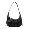 Bolsa com Cadarço e Laço para Mulheres, Novo Estilo Primavera e Verão 2026 Bolsa Dumpling de PU, Bolsa de Ombro Elegante, Bolsa Transversal Doce e Descolada