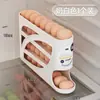 Caja de almacenamiento de huevos tipo rodante y deslizante, caja de huevos para puerta lateral de refrigerador de grado alimenticio, caja de conservación especial, herramienta organizadora