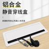 Caja pasacables de aleación de aluminio de escritorio, cubierta pasacables para mueble de TV, cubierta pasacables con cepillo para orificio pasacables de escritorio de computadora, cubierta decorativa pasacables