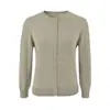 Cárdigan corto de punto acanalado con cuello redondo para mujer, suéter fino de mezcla de lana, chaqueta pequeña de color liso, top, nuevo estilo primavera y otoño