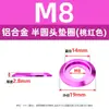 Arandelas de Aleación de Aluminio Color Rosa Cabeza Semicircular M2M8 Arandelas Decorativas Ranuradas de Aleación de Aluminio Modelo Arandelas de Cabeza Plana Venta al por Mayor