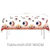 Nuevos Suministros para Fiesta Temática de Ojos de Halloween Decoraciones de Cumpleaños Accesorios de Decoración de Fiesta Platos de Papel Vasos de Papel Manteles