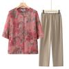 Conjunto de Verão para Mãe, Mulheres de Meia-Idade e Idosas, Roupa de Vovó, Conjunto de Duas Peças de Manga Curta para Mulheres Idosas 2026