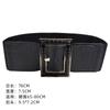 Cinturón Elástico de Cintura Sello Ajustado Elástico Estilo Vintage 2023 para Mujer con Chaqueta de Plumas Abrigo Cinturón de Piel Negro