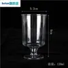 Copas Desechables para Champaña de Plástico Duro Transparentes de Tallo Alto Copas Desmontables para Vino Tinto Cóctel Copas de Exhibición para Postre Otras