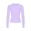 Camiseta de Manga Comprida Camiseta Feminina de Manga Comprida Modeladora de Corpo Gola Redonda Justa Camada Base Feita Sob Medida
