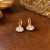 Conjunto de Brincos com Pingente Oval de Zircônia Super Brilhante Moda para o Dia a Dia Temperamento Versátil Brincos Luxo Leve Sensação de Alto Padrão Acessórios de Brincos Venda por Atacado