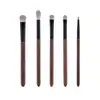 Nuevo Set de 5 Brochas para Ojos de Pelo de Zorro Nieve Pelo Animal Brocha de Maquillaje Mango de Nogal Brocha para Difuminar Sombra de Ojos Cangzhou