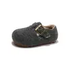 Outono 2026 Novos Sapatos Birkenstock Meninas Plus Veludo Quente Estilo Floresta Tendência Retrô Sapatos Moda Versátil Sapatos de Algodão para Crianças