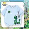 Nueva Camiseta de Manga Corta Estilo Minecraft para Niños Algodón Puro Moderna Superior de Media Manga para Niñas Ropa Fresca de Verano para Niños 7