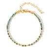 Pulseira de miçangas de pedra natural colorida estilo boêmio europeu e americano, pulseira da sorte feminina, pulseira de miçangas quadradas e miçangas de cobre