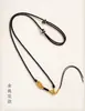 Collar de cuerda tejido a mano con nudo de flor de durazno y margarita, cordón para colgar colgante de thangka de oro usable, productos semiacabados al por mayor