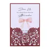 Tarjeta de Invitación Rectangular para Festival de Boda Tarjeta de Felicitación de Boda Grabado Láser Estilo Europeo Patrón Hueco Tarjeta de Invitación con Sobre