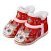 Sapatos de algodão novos e espessos Longnian Botas de algodão para bebê Sapatos Hanfu para meninas Sapatos de tecido de algodão slip-on Besta de Ano Novo sapatos de algodão espessos bordados