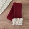 Leggings térmicos para niños 2026 Otoño/Invierno Nuevo Estilo Felpa Plus Cepillada Encaje de Niña Pantalones de Nueve Puntos Raya Vertical Terciopelo Fino Calcetines Largos Cálidos