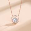 Collar Mengluo Xingyue de Nácar Natural para Mujer Plata Esterlina S925 Lujo Accesible Colgante de Diamante de Alta Gama Cadena Clavícula para Novia