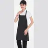 599 Delantal dehaltero Ropa de trabajo en grupo Catering Tienda de té con leche Cafetería Estampado Bordado Unisex