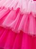 Fantasia de Folha Vestido Novo Vestido de Performance Infantil Vestido Tutu Rosa Gradiente Lantejoulas Vestido de Princesa Bolo