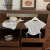 ¡Llegada de Verano Estrellas Brillantes! Conjunto de Camiseta Dulce a Rayas con Cordón Estilo Coreano y Pantalones Acampanados de Supermodelo t