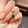 Collar Transfronterizo de Diopsida Natural Accesorios para Mujer Estilo de Nicho de Alta Gama Joyería de Plata 925 5*7 Moda Venta Directa de Fábrica