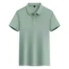 Nova camisa polo de verão, camiseta masculina de manga curta, casual, simples, com colarinho, cor sólida, moderna