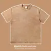 Camiseta Retro Americana Vintage Pesada 280g Tamanho Europeu Transfronteiriço Desgastada Algodão Puro Manga Curta Solta Tamanho Grande Lavada Gola Redonda Cor Lisa