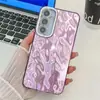 Funda de teléfono móvil IMD con orificios finos electrochapada para Samsung S24ULTRA tendencia A54 película para lente A55 patrón de plumas S24FE