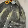 Camisa Retrô de Veludo Cotelê para Homens, Marca da Moda, Bordada de Primavera Estilo de Luxo, Camisa Cool e Estilosa, Jaqueta Japonesa Estilo Hong Kong