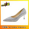 Tacones Altos de Aguja a la Moda, Zapatos de Boda, Zapatos de Boda Nupciales Franceses, Zapatos de Dama de Honor con Lentejuelas de Alta Gama, Nuevo Estilo 2025