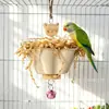 Brinquedo para roer papagaio suprimentos para pássaros moagem de bico entretenimento copo de polpa de papel bola de rattan pingente de gaiola de pássaro fabricante atacado