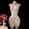 Lingerie sexy transfronteiriça europeia e americana para comércio exterior com alças finas, rede, renda vazada, transparente, minissaia bodycon de puro desejo