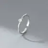 Anillo de Plata de Ley S925 Nalan Exquisito y Sencillo Estilo Ins Diseño de Nicho Diamante Único de Cuatro Garras Rombo R03618