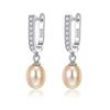 Pendientes elegantes de plata de ley S925 con diseño transfronterizo, de lujo y ligeros, para mujer, con diamantes y perlas, joyería distintiva E044