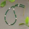 Calcedônia verde natural clavícula corrente pescoço corrente mãe concha colar design temperamento Joker jade ágata fábrica atacado