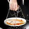 Levantador de bandeja anti-escaldante de aço inoxidável 304 para cozinha doméstica, antiderrapante, levantador de tigela de aço inoxidável, uma ferramenta útil para cozinhar no vapor e servir pratos