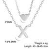 Elegante collar pequeño de acero inoxidable con 26 letras en forma de corazón, joyería para mujer, regalo de cumpleaños