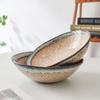 Recomendado ~ Personalidad Creativa Horno Escarcha de Nieve Esmalte Bol para Verduras Retro Hogar Japonés Cerámica Horno Cara Bowl Ligero Defecto